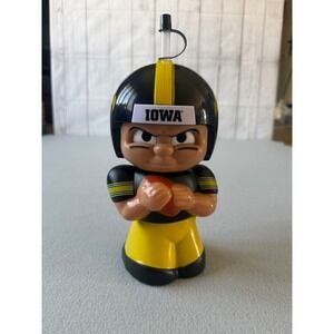 Iowa Hawkeyes Herky the Hawk Big Sip 16 oz Character Cup Football Mascot Straw